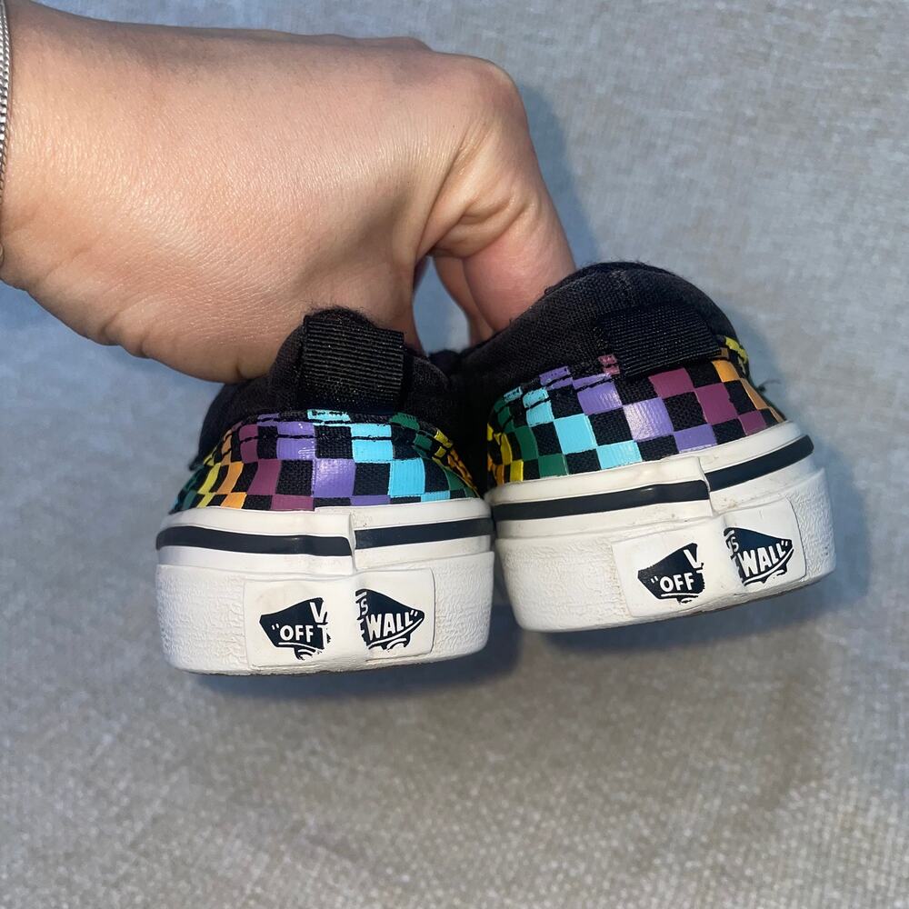 VANS TODDLER SIZE 12 MULTI COLOR CHEKERED SNEAKERS - Picture 4 of 7